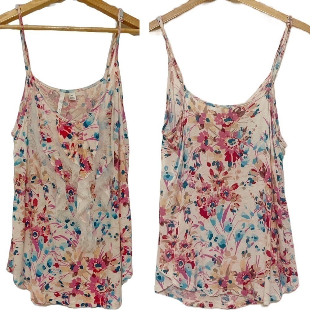 Lauren Conrad Floral Pink & Blue Top